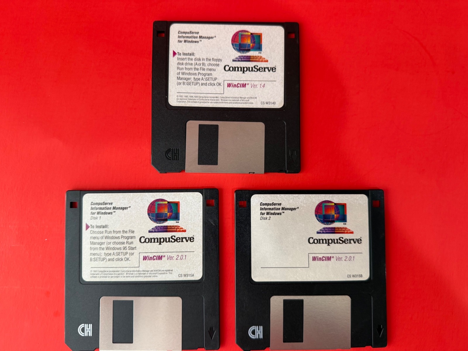 CompuServe 3.5" Floppy Set of 3 Windows PC