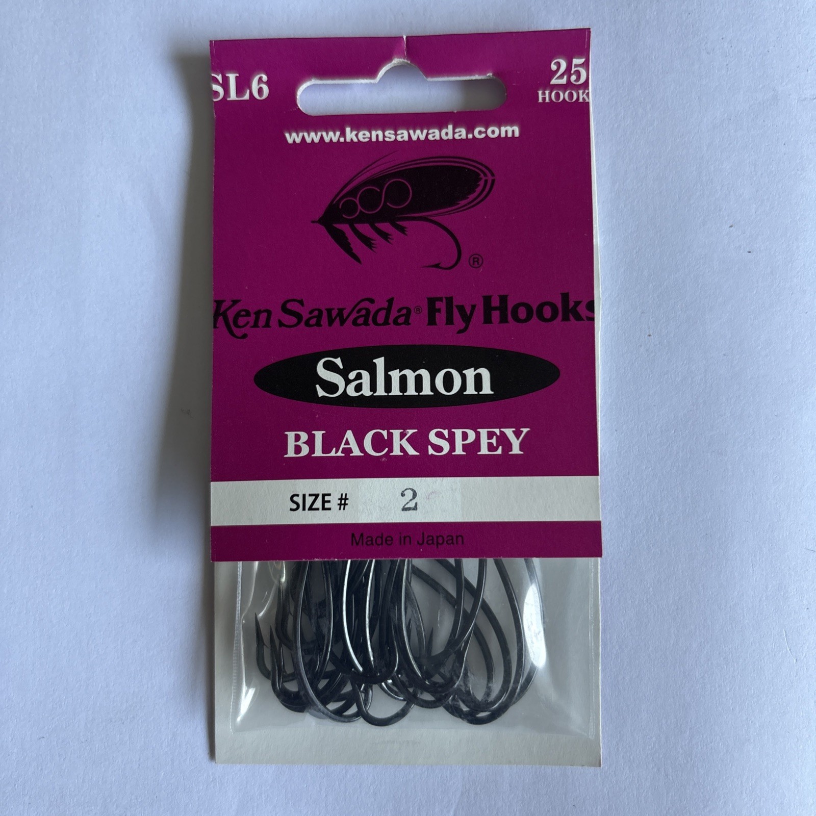 Ken Sawada Black Spey SL6 Salmon Fly Hooks #2 Pack Of 25
