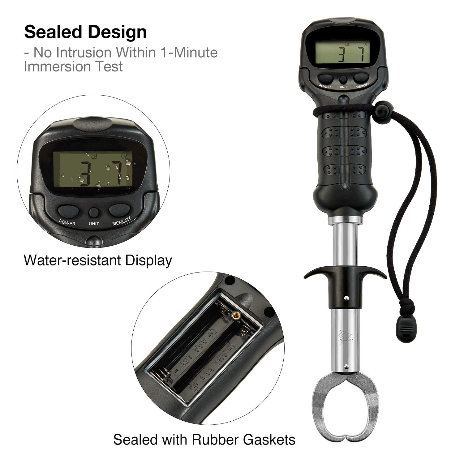 Fish Gripper with Digital Fish Scale, Memory Function Fishing Scale, Save Up ...