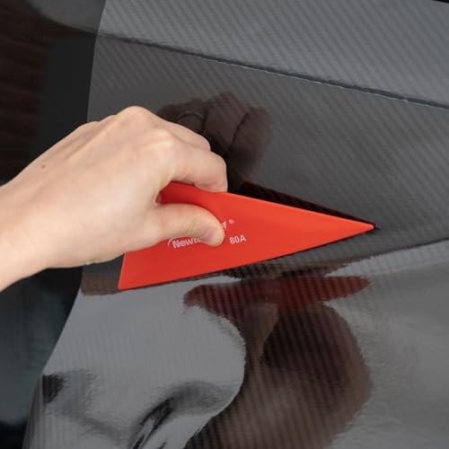 5-Pack Window Tint Tools Triangle Squeegee, 80A Hardness Multi-Edge Red