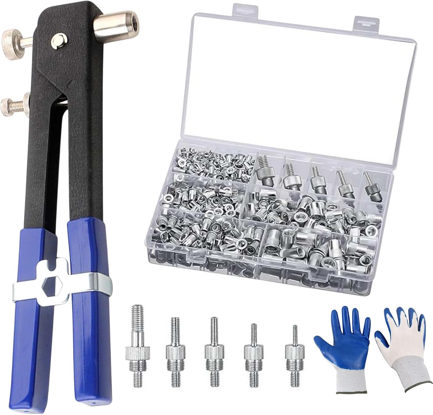 430Pcs Rivet Nut Tool Kit, Metric Rivnuts Assortment Kit (M8/M6/M5/M4/M3), Rivnu