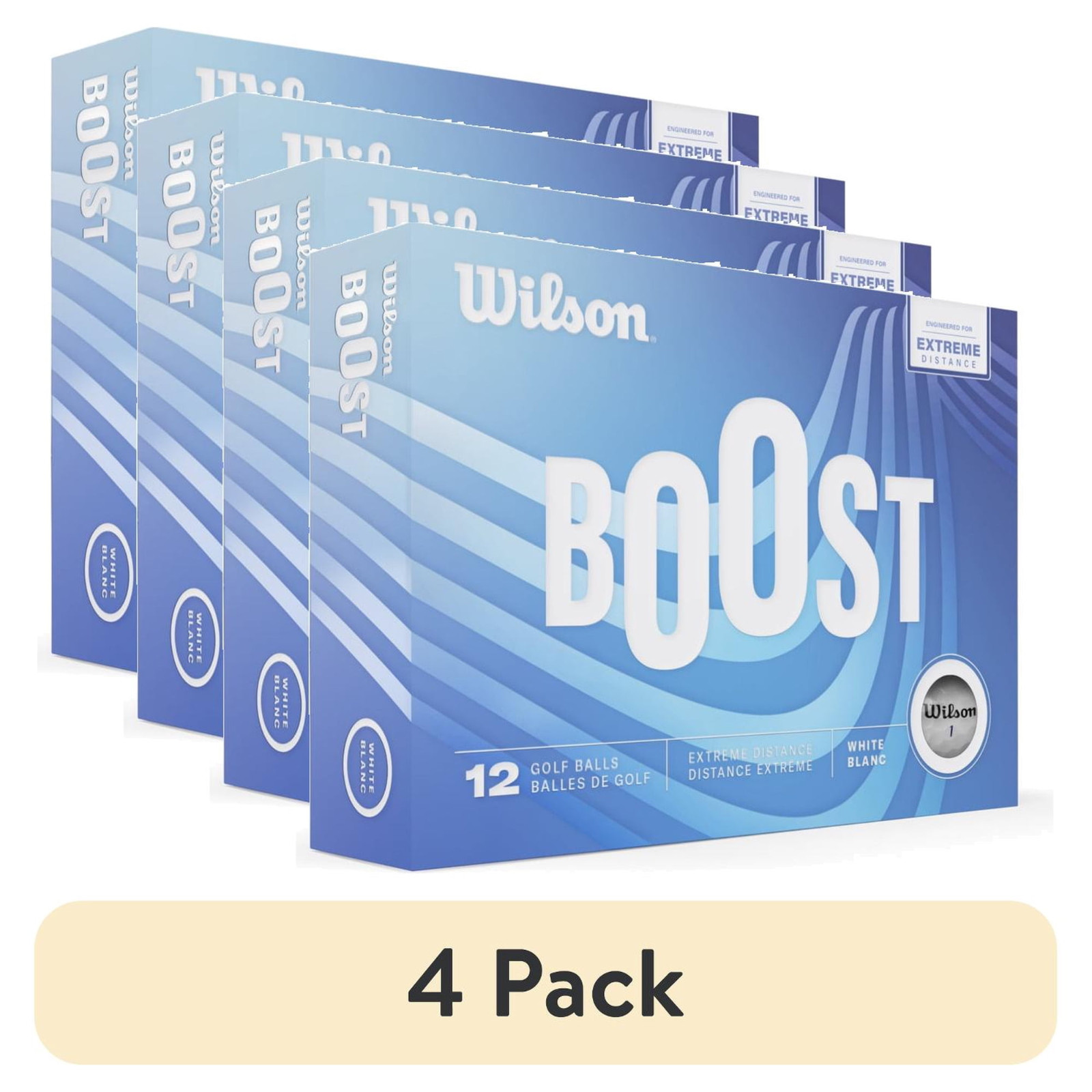 4 Pack Wilson BOOST Golf Balls White 12 Balls Each (FREESHIP)