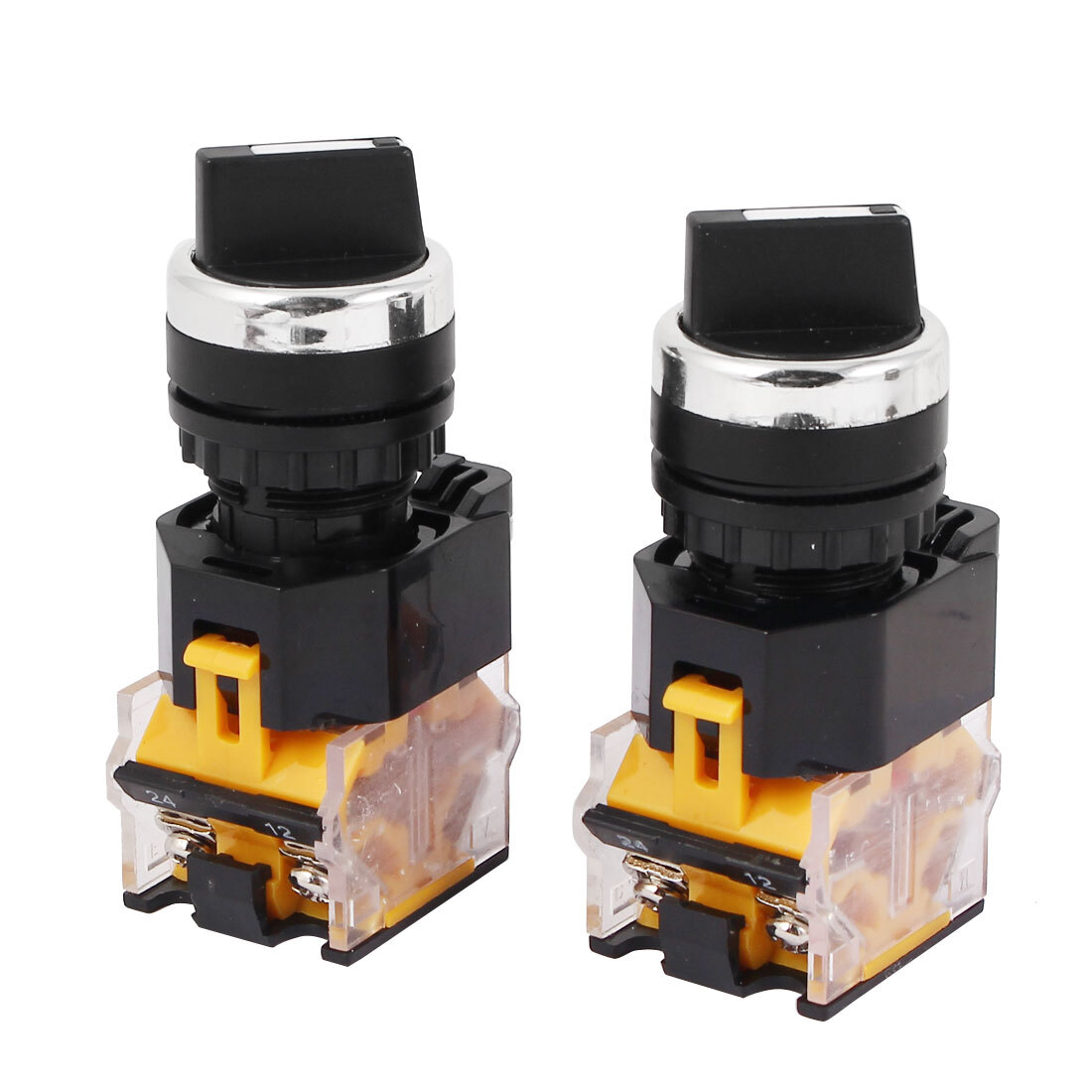 2pcs LA38-203 AC 440V 10A 2 Position ON/OFF Rotary Selector Switch Orange