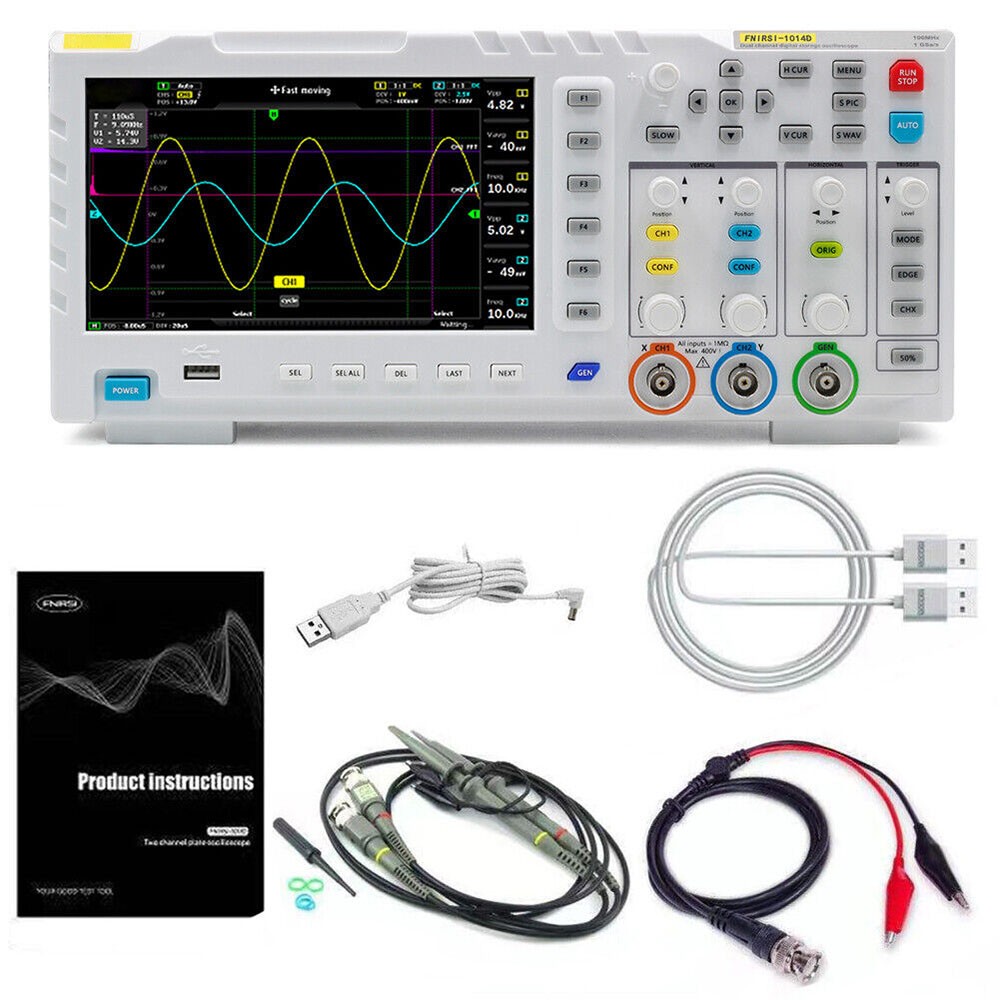 For FNIRSI-1014D Signal Generator Digital Storage Oscilloscope 7'' LCD 2 Channel