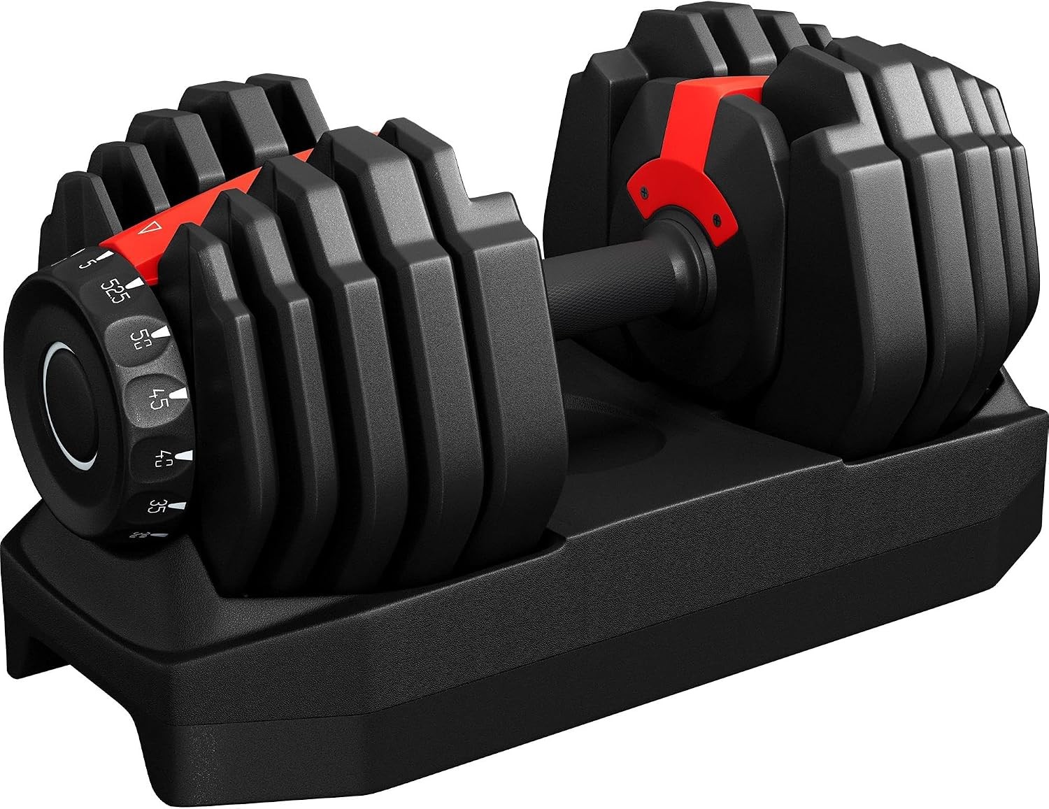Adjustable Dumbbell Set 5-52.5 lb for Home Gym Dial-Select Weight | One dial