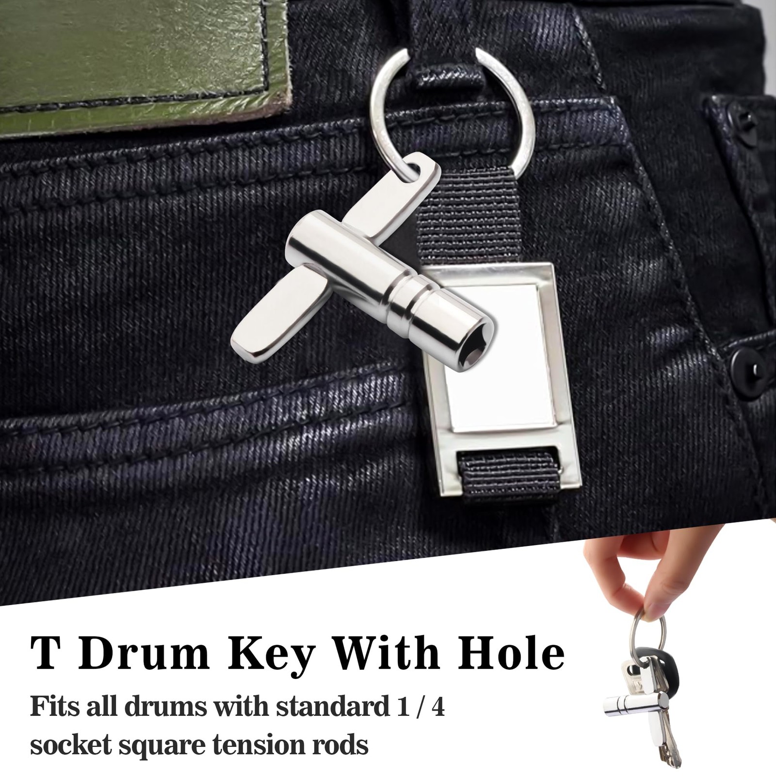 4 Pack Drum Keys Universal Tool Multi-Tool Keychain and Drill Bit for Tuning