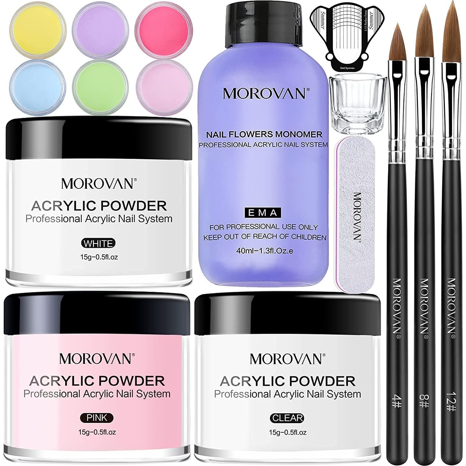 Acrylic Nail Kit for Beginners Acrylic Powder and Liquid Nails Brush Acrylic Set