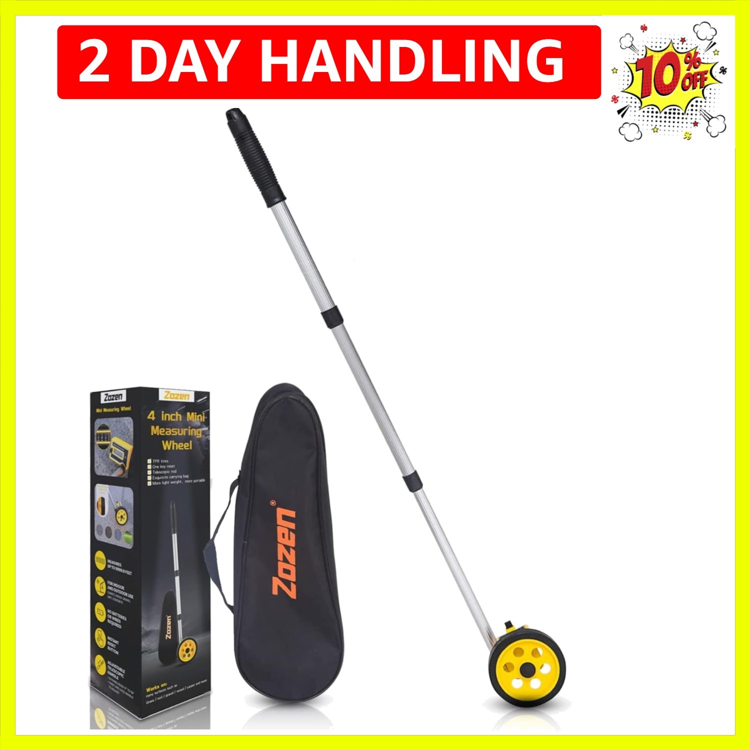 Measuring Wheel in Feet and Inches, Scalable Length 40in, 4-inch Measure Whee...
