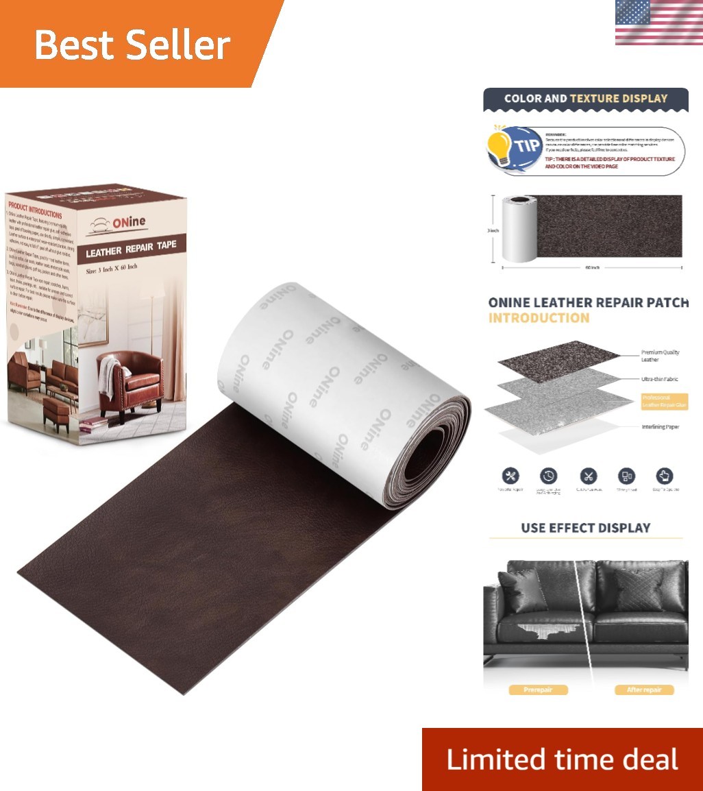 High Strength Leather Repair Patch - 3 x 60 Inches for Stylish Restorations