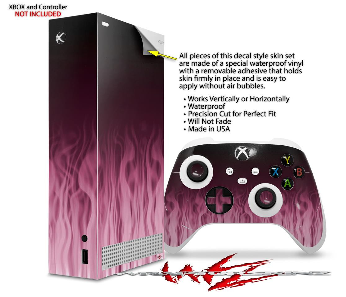Skin Wrap for XBOX Series S Console Controller Fire Pink
