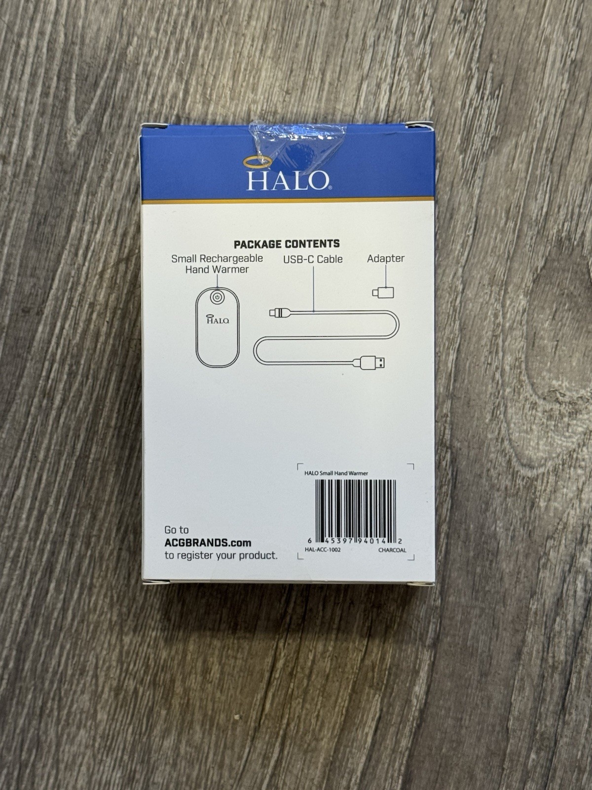 Halo Rechargeable Hand Warmer Portable Device Charcoal