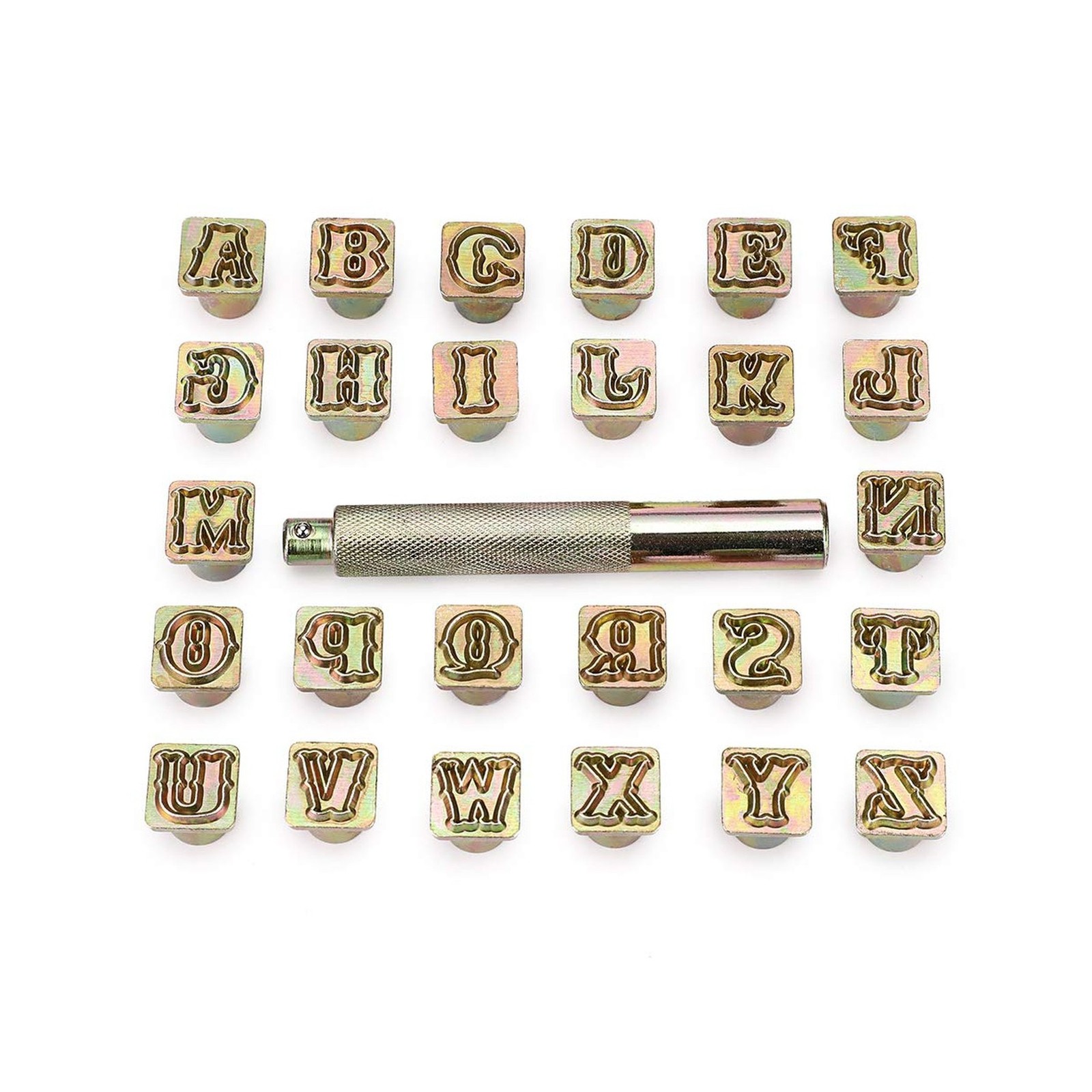 OwnMy Capital Letters Stamp Set, 1/2” / 13mm Alphabet Stamp Tools Set Leat