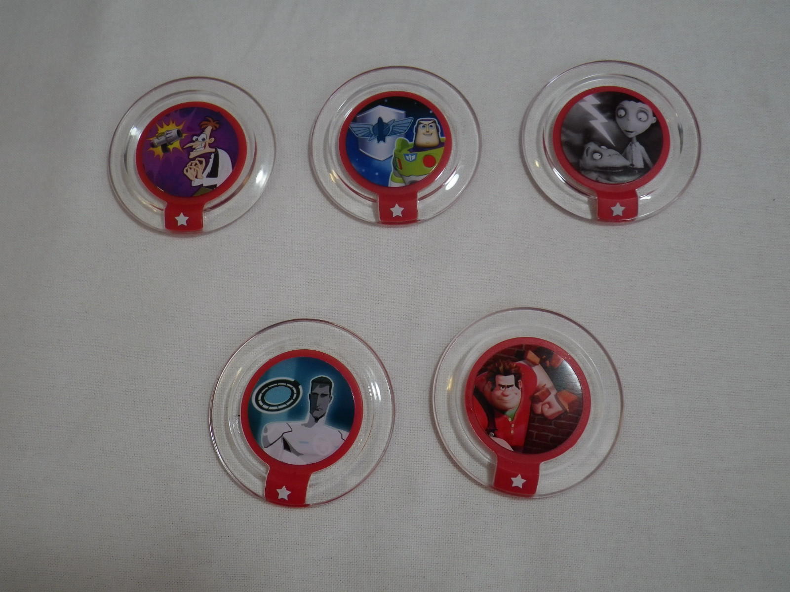 DISNEY INFINITY 1.0 series 2 Power Disc Set of 5 rounds