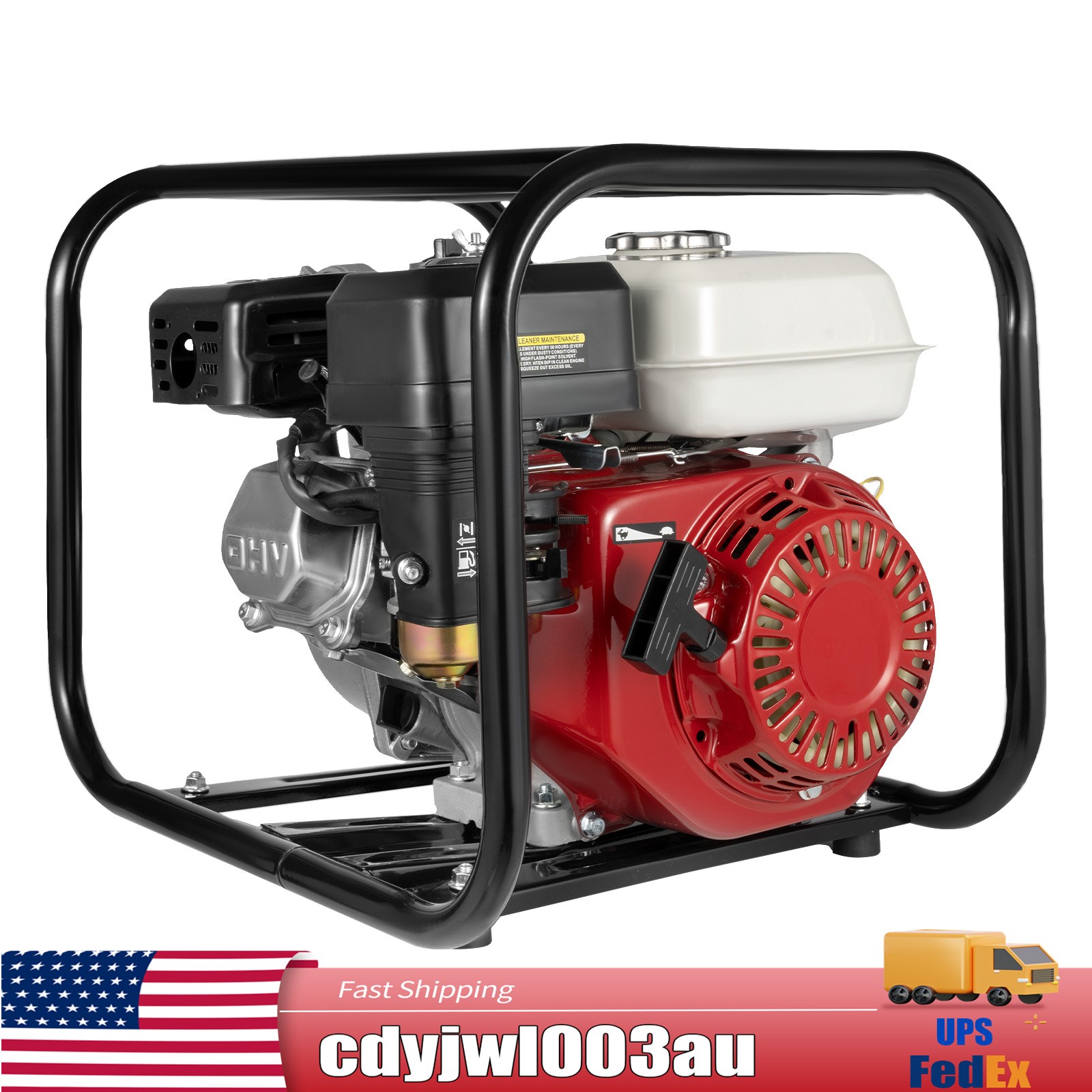 2" Inch 6.5HP Gas Water Semi Trash Pump Gas-Power Water Irrigation Transfer Pump