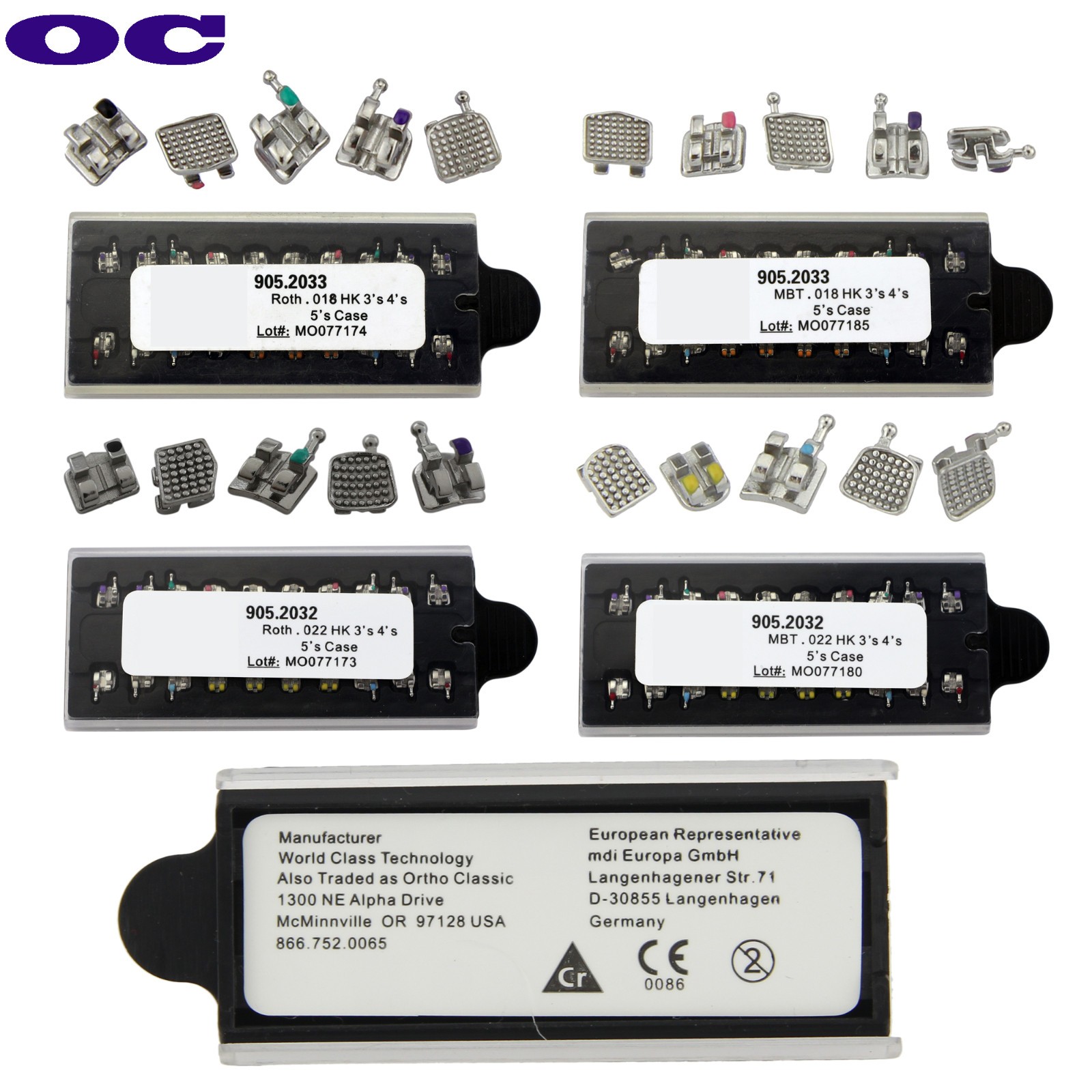 Dental Metal Brackets Orthodontic MIM MINI Brace Roth 022 345 Hooks MBT 018 OC