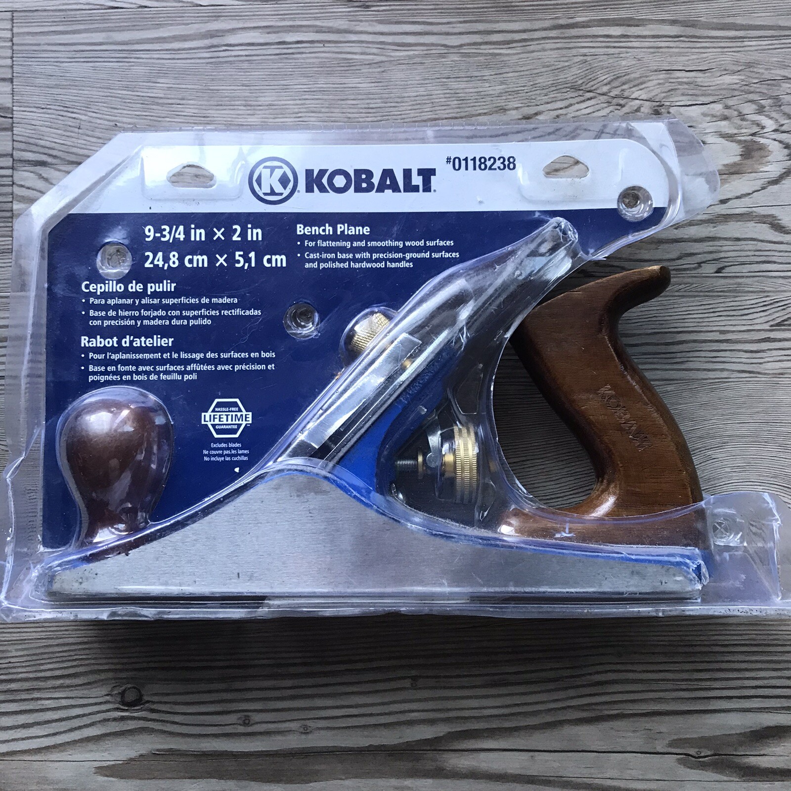 Kobalt 9.75-in Bench Plane Adjustable Wood Plane 2" Blade New #0118238