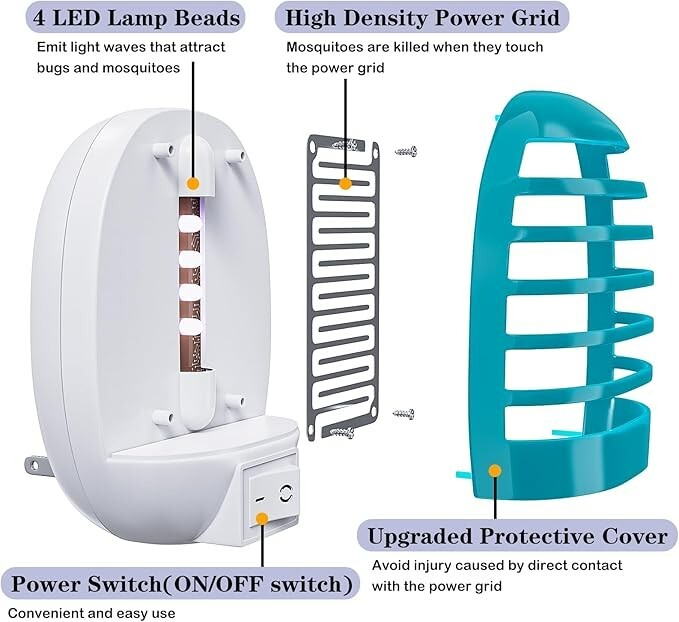 6 Pack Plug in Bug Zapper Indoor Flying Insect Trap, Electronic Mosquitor