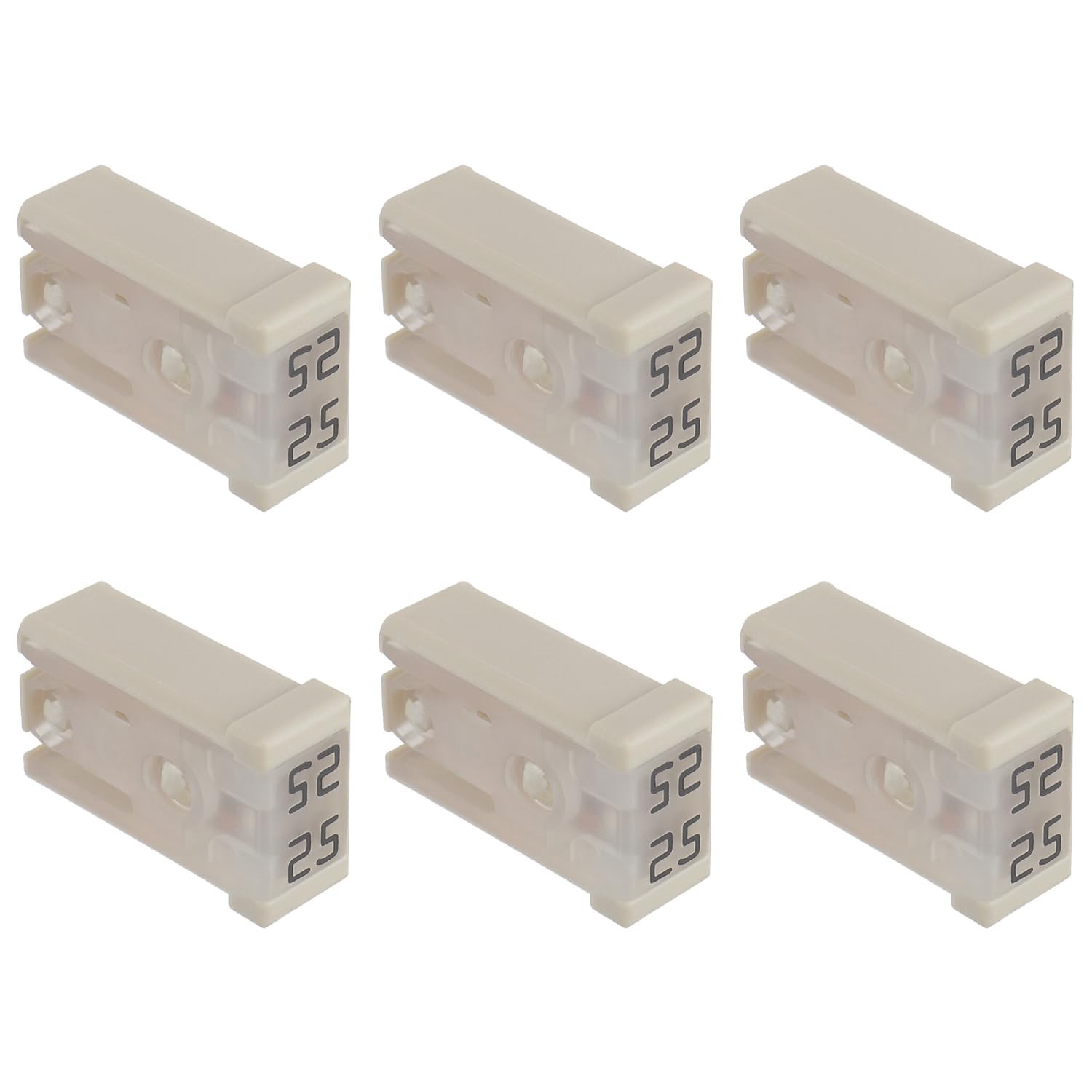 25A 32V Mini Slotted Automotive MCASE Shaped Cartridge Fuse Kit(Pack of 6pcs,25A