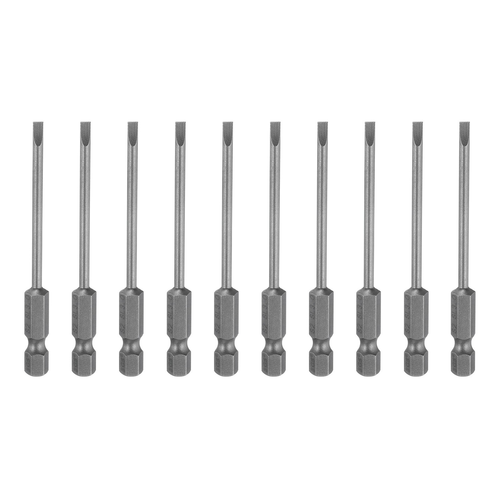10pcs SL3 Magnetic Slotted Screwdriver Bits 3mm Flat Head Screwdriver Bit 3"