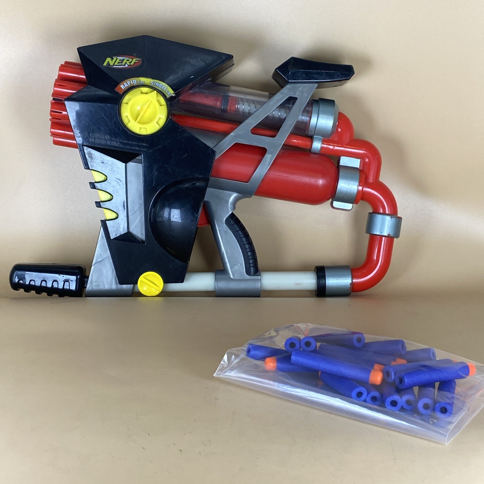 Vintage NERF Rapid Fire 20 Dart Gun LARAMI 2001 Tested Working /