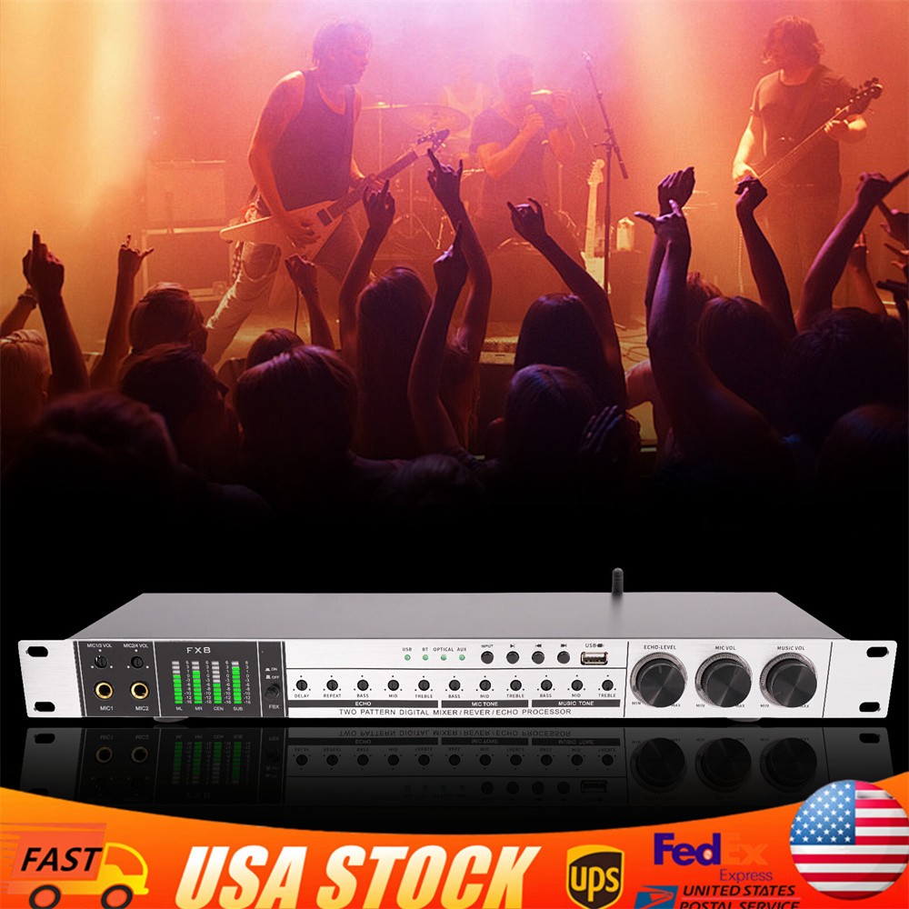 USB Audio Processor Mixer Professional Anti-howling Audio Processor w/ Bluetooth
