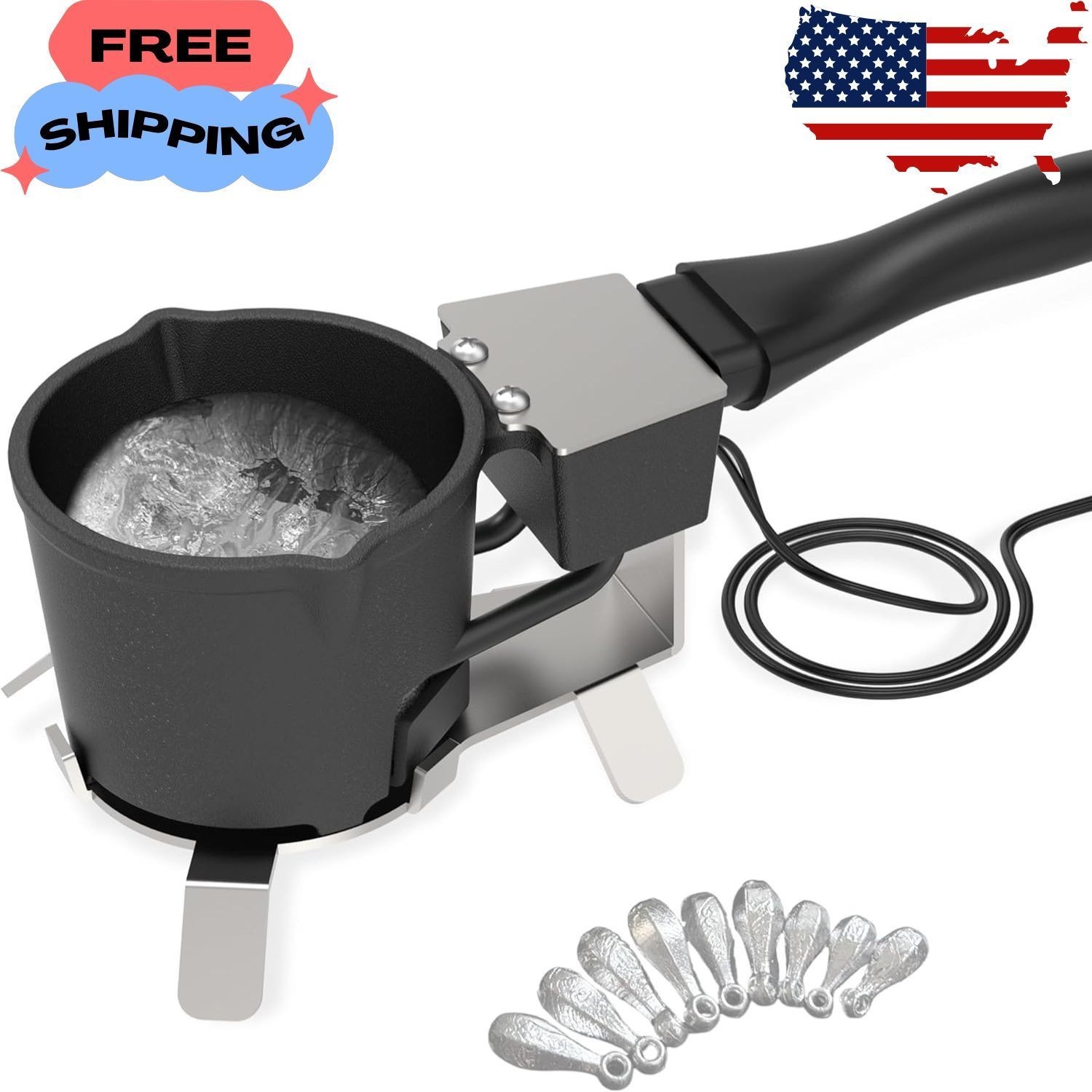 Electric Lead Melting Pot, 5lb Capacity Metal Smelter for Fishing Weights