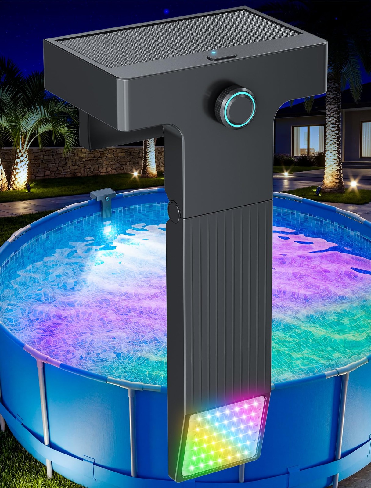 Poolhour Solar Pool Lights For Above Ground Pools Metal Frame Only Led Above