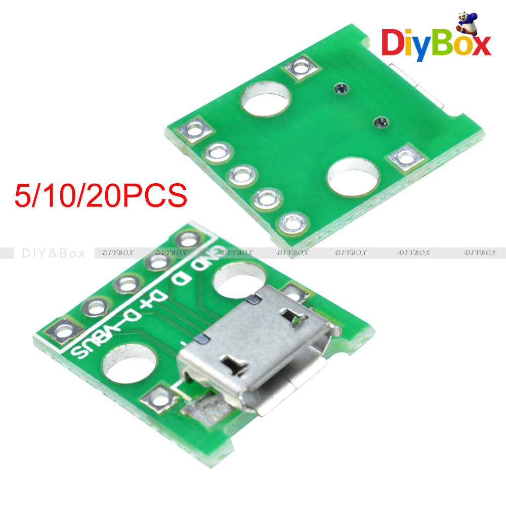 5/10/20pcs MICRO USB To DIP Adapter 5pin Female Connector Pcb Converter DIY Kit