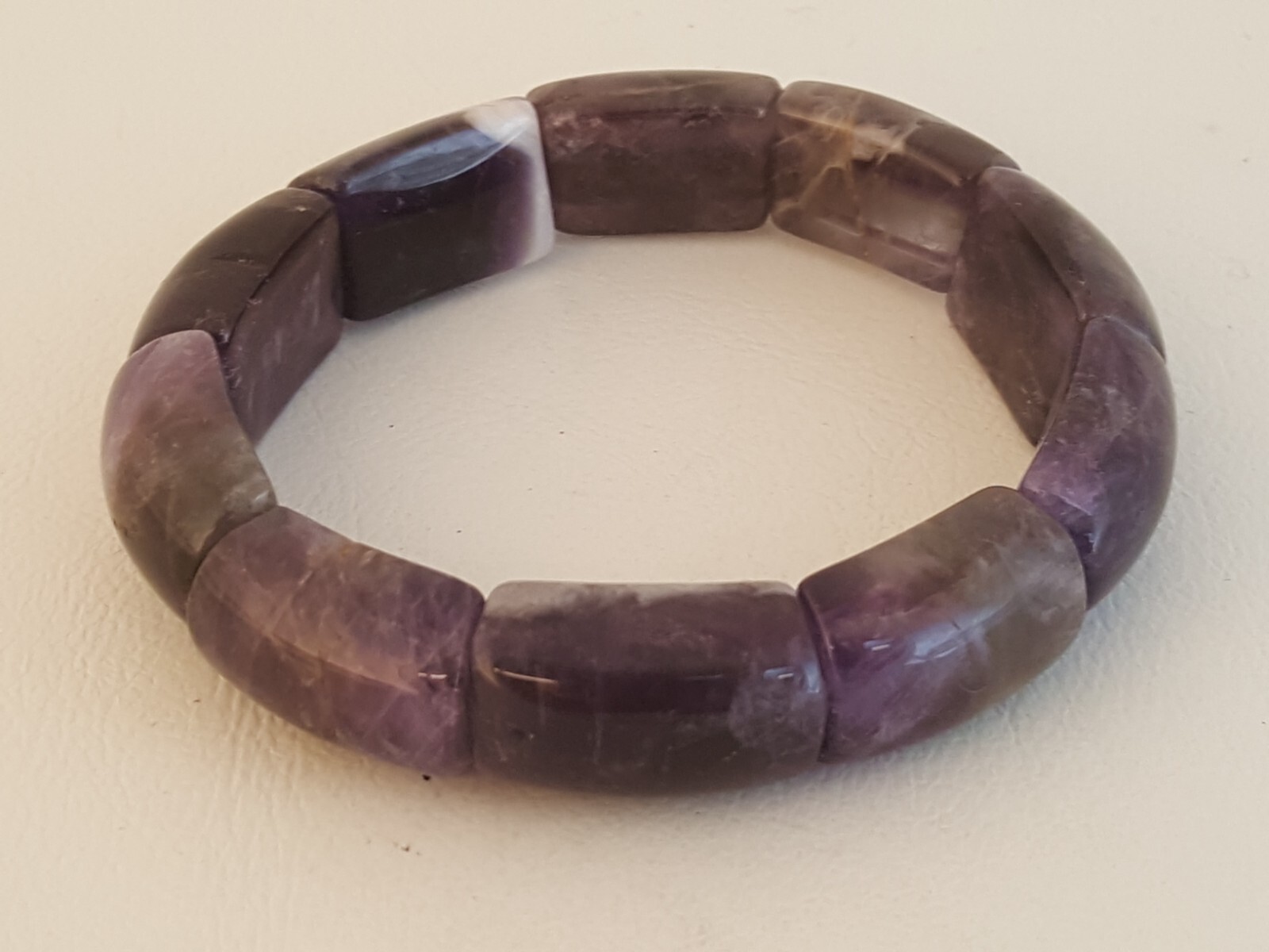 Amethyst stretch bracelet artisan handcrafted
