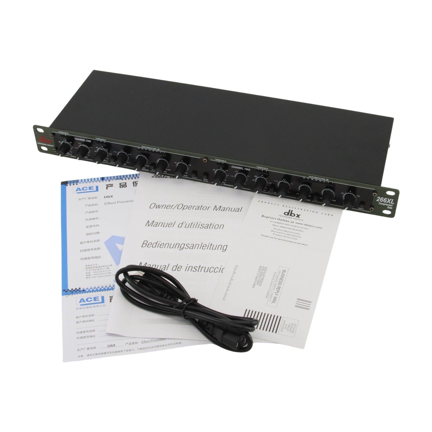 DBX 266xs Dual Channel Compressor Gate Dynamics Processor w/ Side Chain Insert