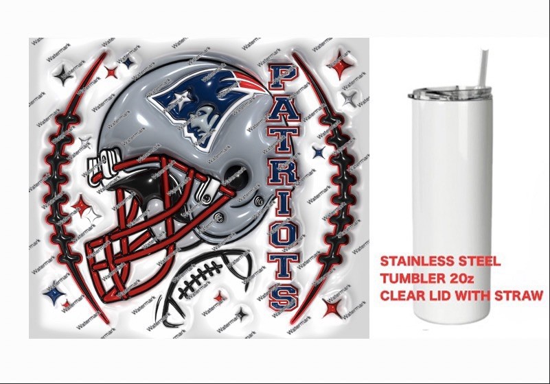 PATRIOTS     -  PUFFY 3D NFL HELMET Tumbler 20 oz Stainless Steel