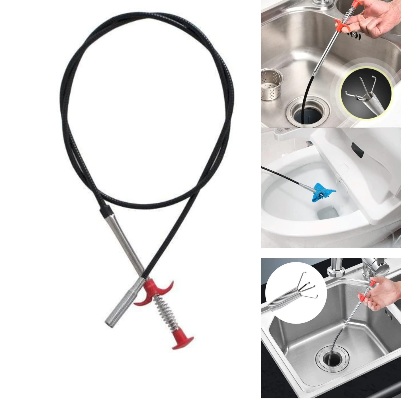 Easy-Use Flexible Drain Clog Remover – Plumbing Tool for Hair & Debris Removal