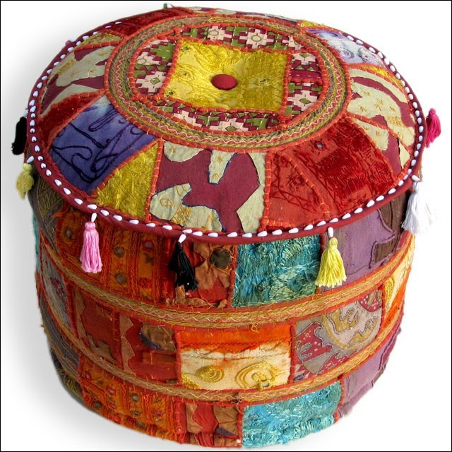 24" GIFT FOR HIS BANJARA FURNITURE OTTOMAN BENCH FOOTSTOOL POUF PILLOW COVER