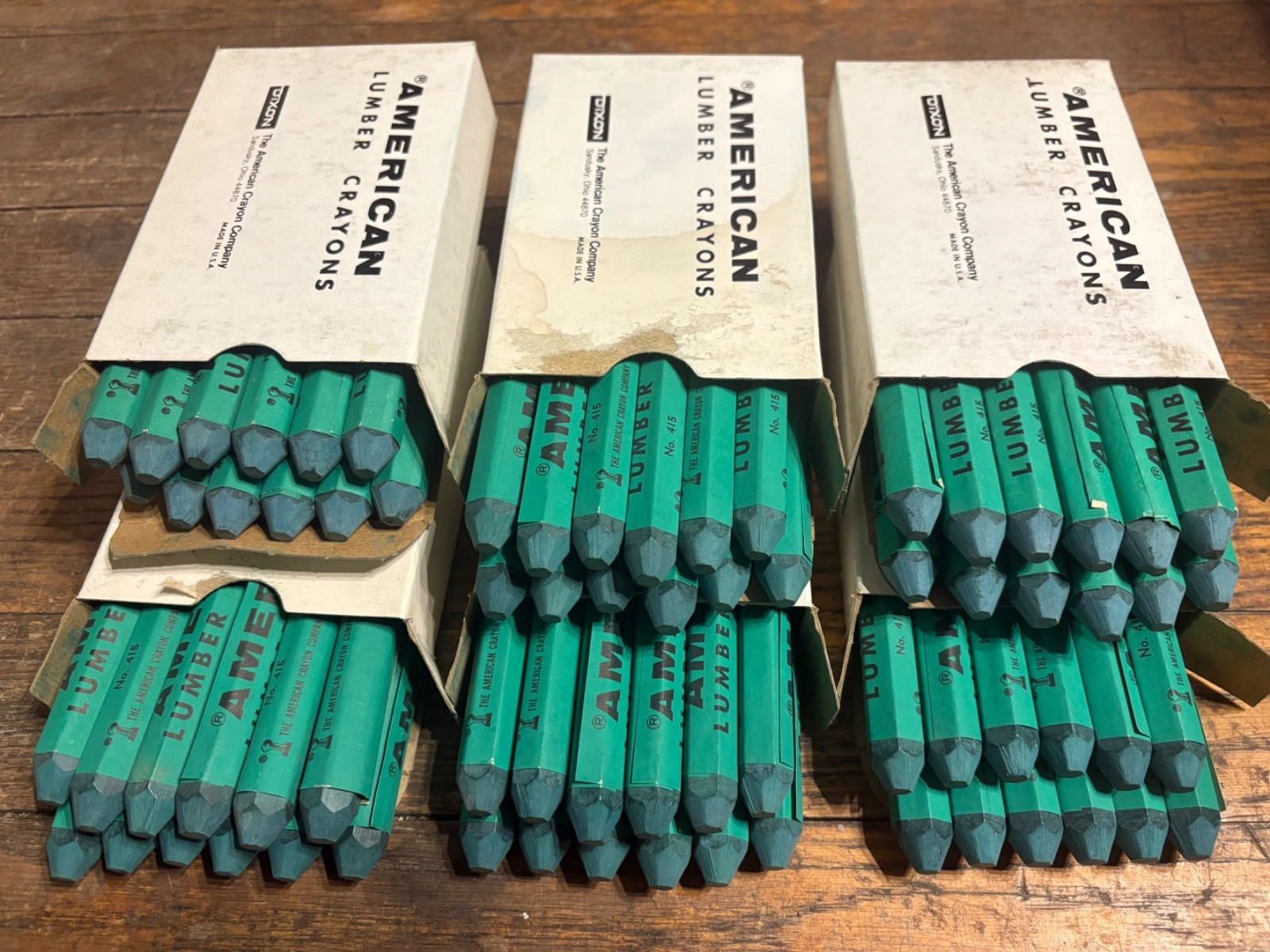 Lot Of 6 Dozen Dixon American Lumber Crayons 72 Pieces Green