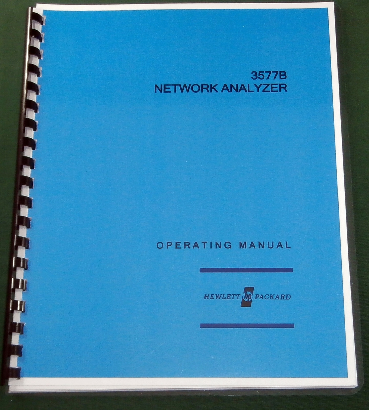 HP 3577B Operating Manual: Comb Bound & Protective Covers