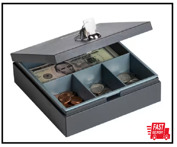NEW Portable Fireproof Money Cash Safe Box Transportation Valuables 0.04 Cu. Ft.