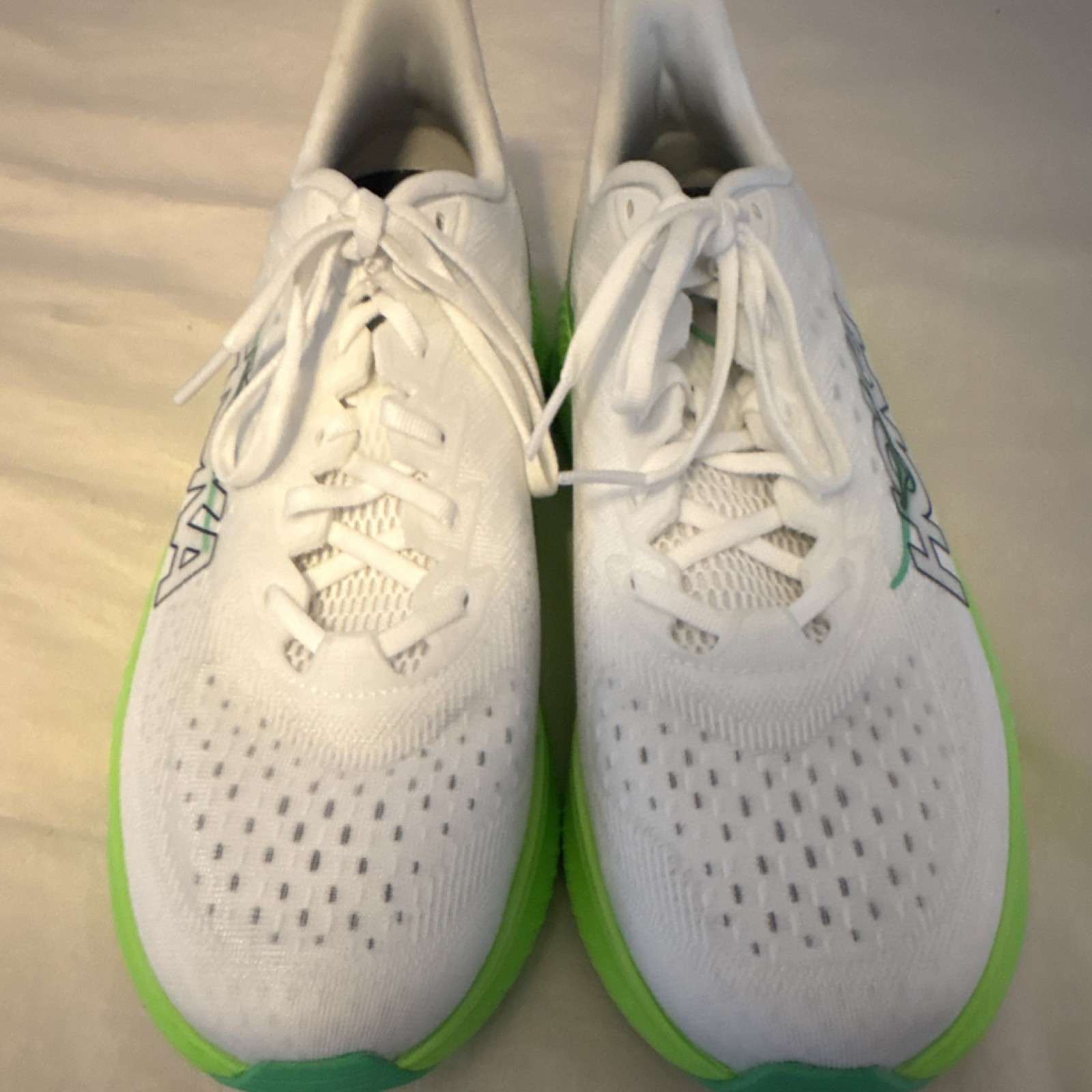 HOKA ONE ONE Mach 6 Men's Running Shoes Mesh White Green Lightweight US 12 D