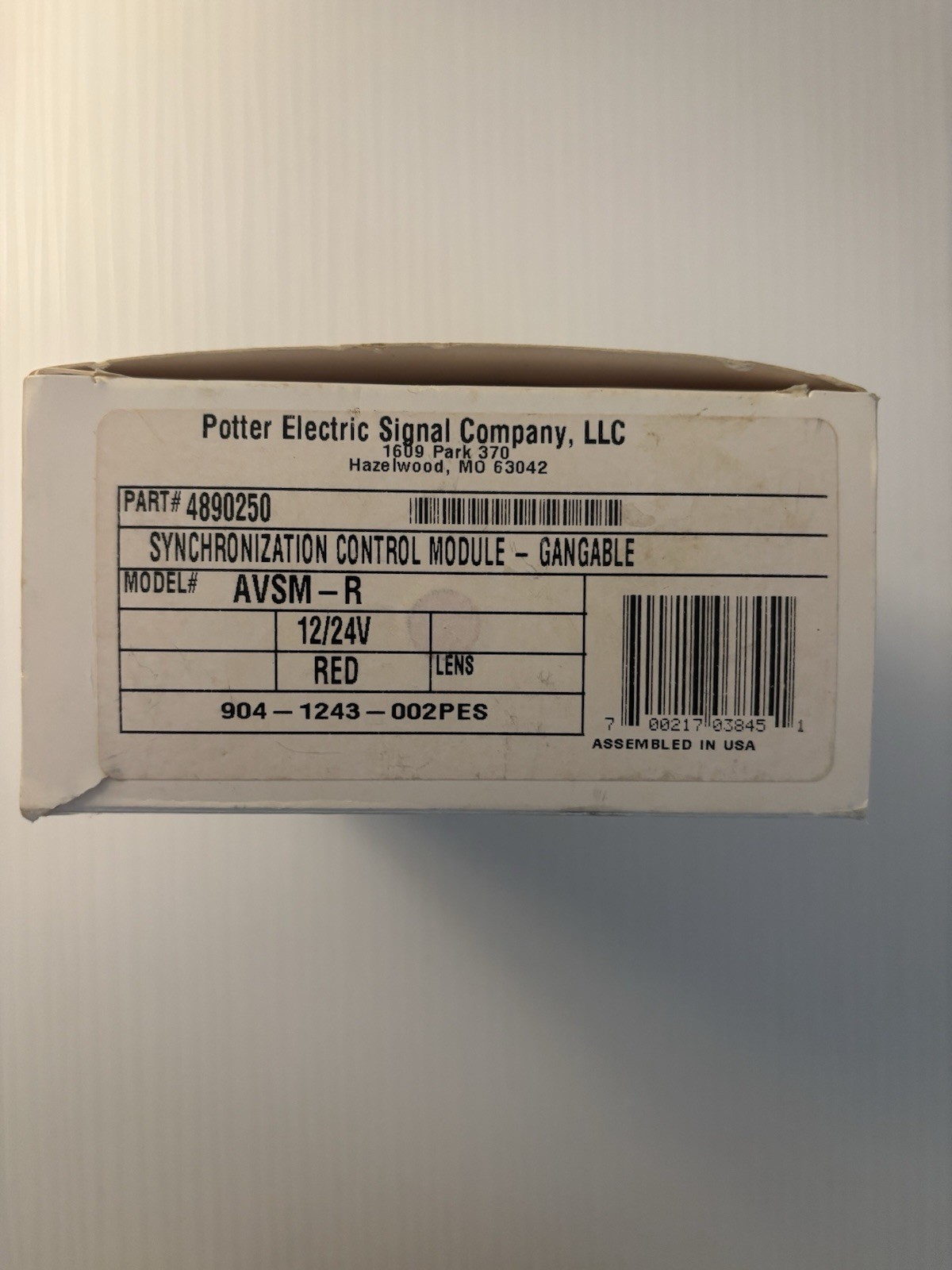 NEW Potter AVSM-R Gangable Synchronization Control Module - Red 4890250