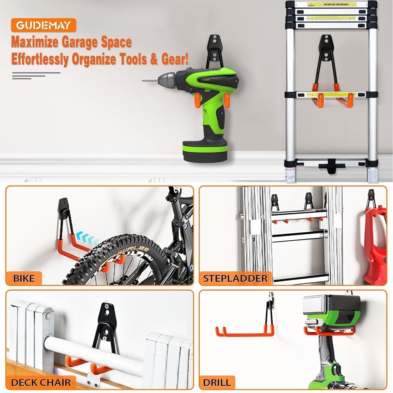 32 Pack Garage Hooks garage organization Steel Heavy Duty Garage Storage Hook...