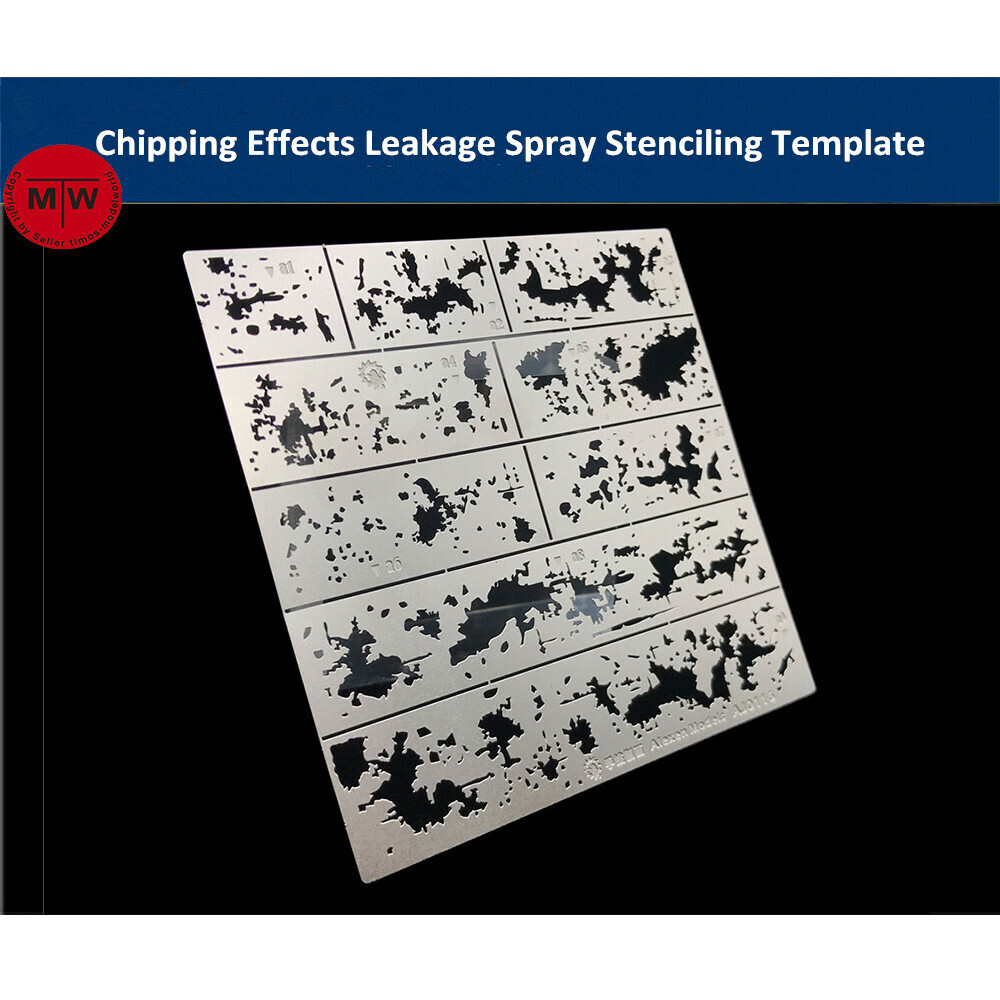 Alexen AJ0116 Chipping Effects Leakage Spray Stencil Template Model Aging Tools
