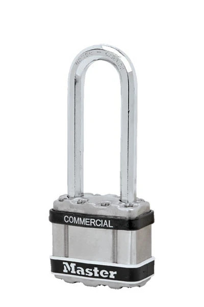 ( 4-Pack) Master Lock M1KALJSTS Square Padlock Keyed Alike Long Shackle