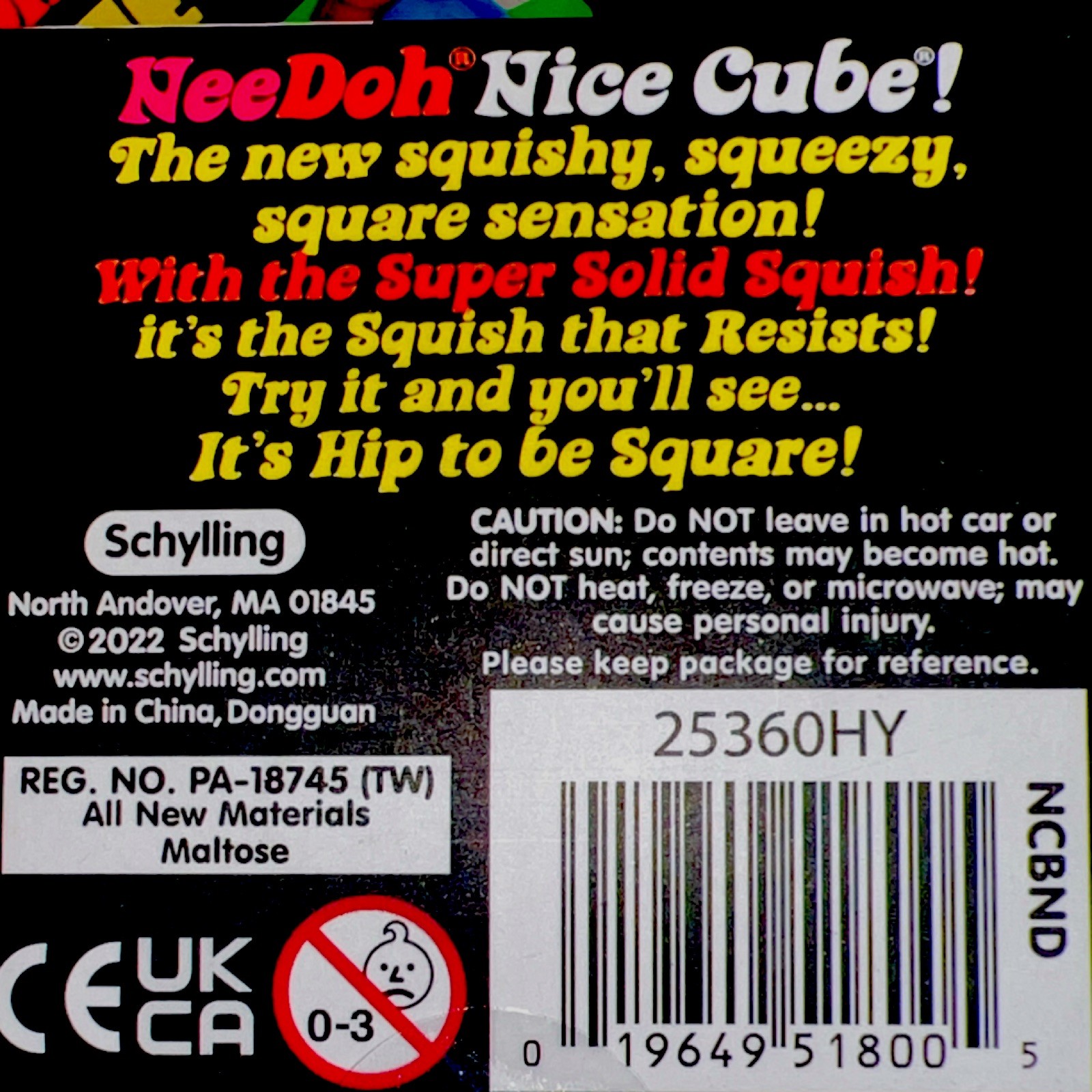 Schylling Squeeze Ball Super Solid Squish Nice Cube (WHOLE CASE)