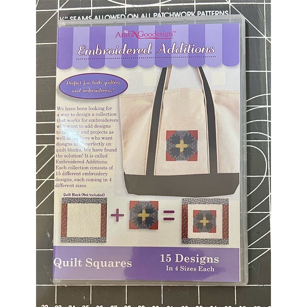 Anita Goodesign Embroidered Additions Quilt Squares 15 Designs Set
