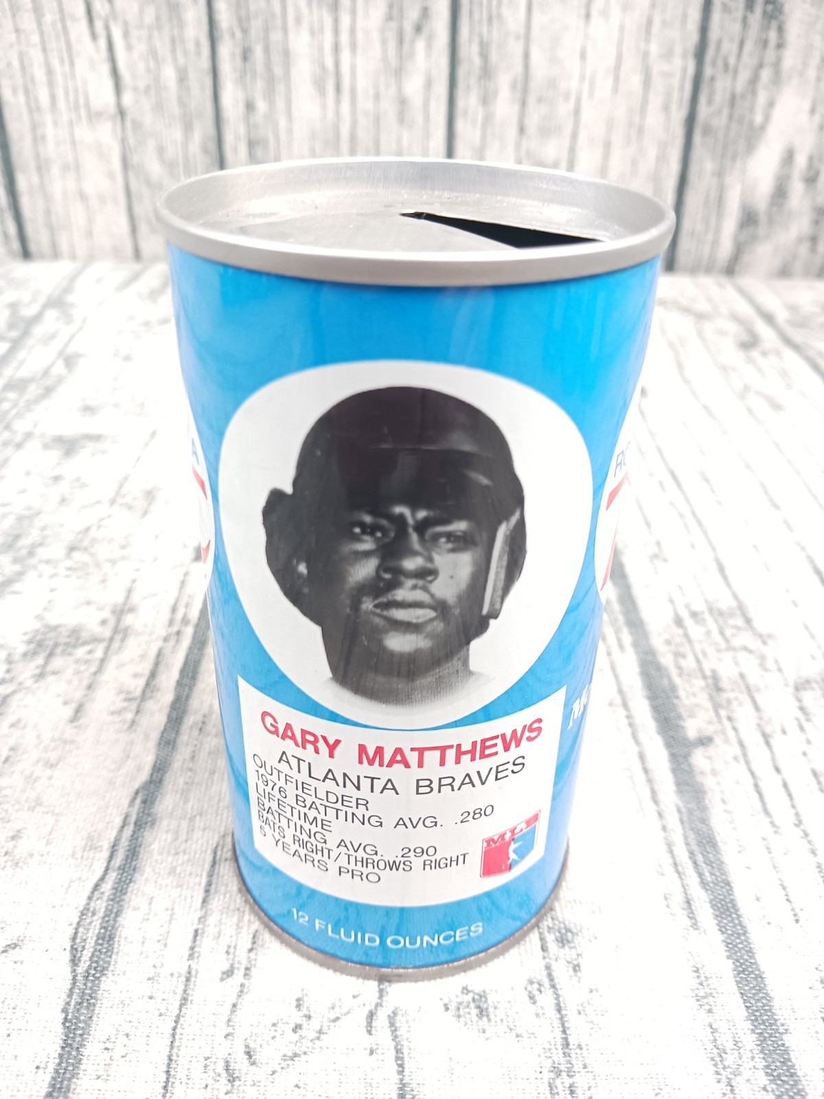 Gary Matthews: Empty Royal Crown RC Cola 1978 Baseball Soda Can