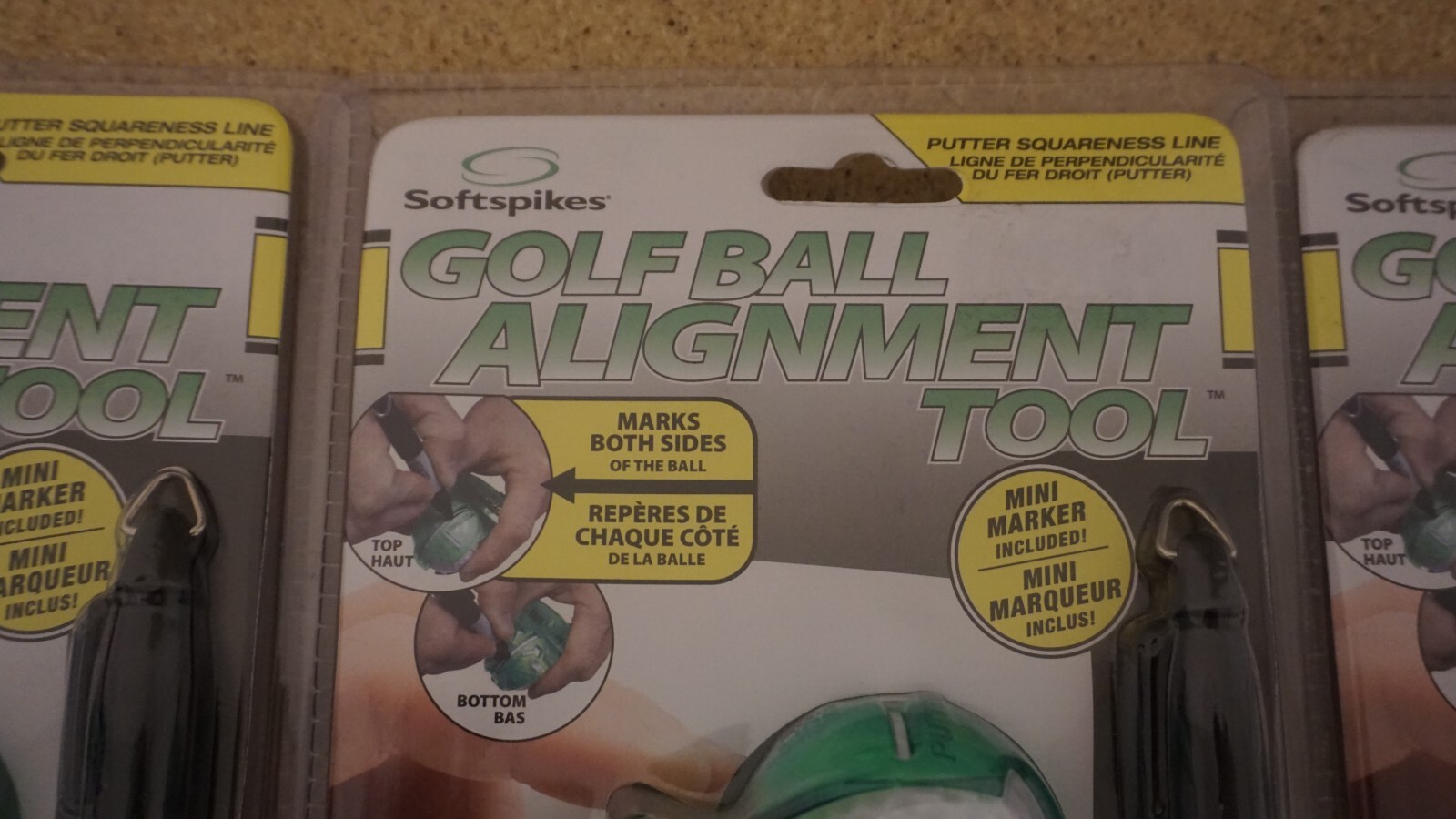 (3 Set) Softspikes Golf Ball Alignment Tool with Mini Sharpie Included