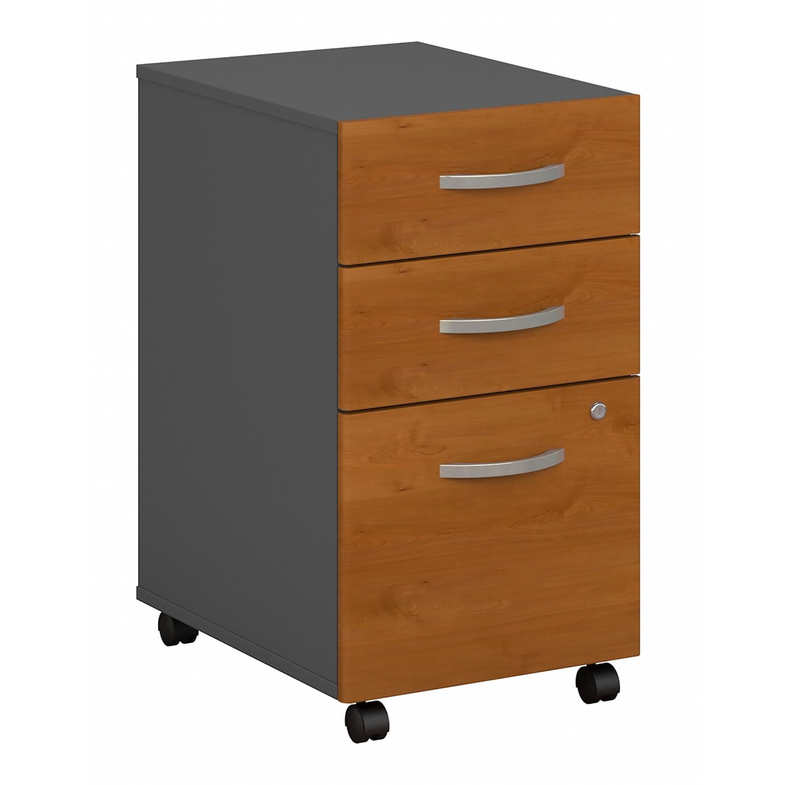 Bush Business Furniture Series C 3 Drawer Mobile File Cabinet in Natural Cher...