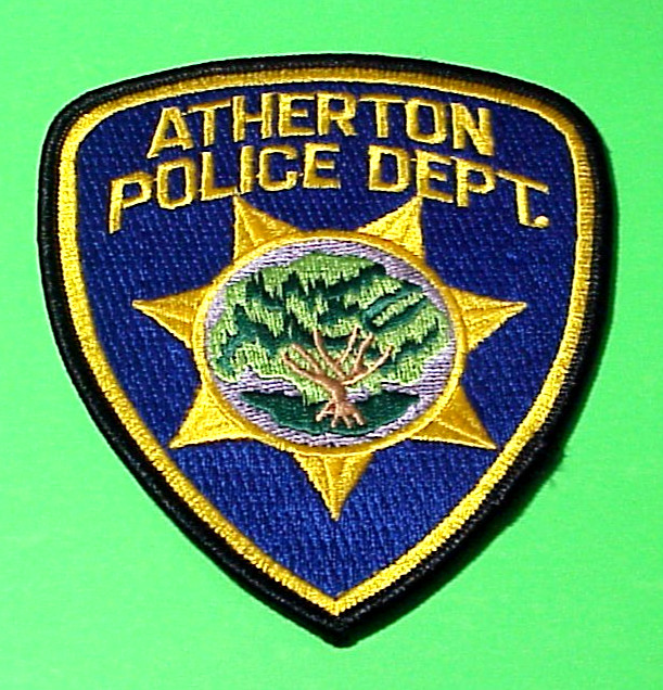 ATHERTON CALIFORNIA  CA  4 1/2"  POLICE PATCH  FREE SHIPPING!!!