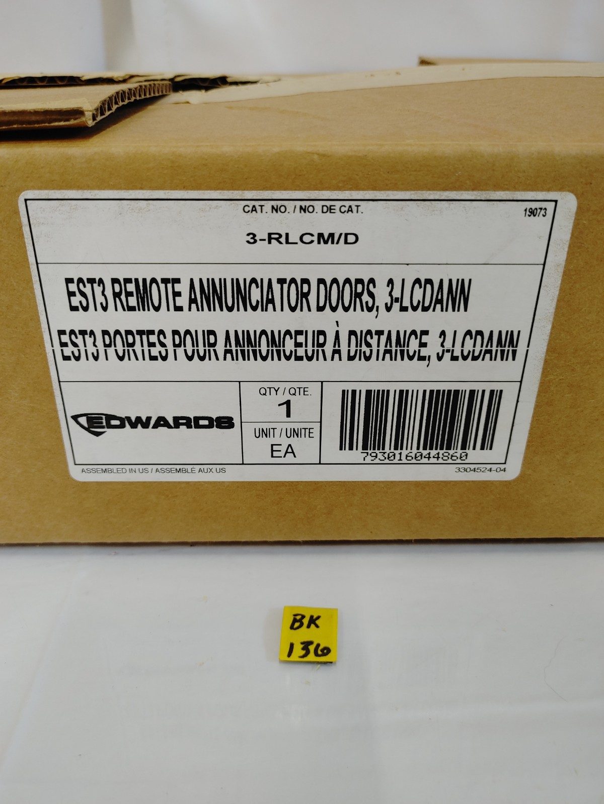 Edwards RLCM/D REMOTE ANNUNCIATOR DOORS