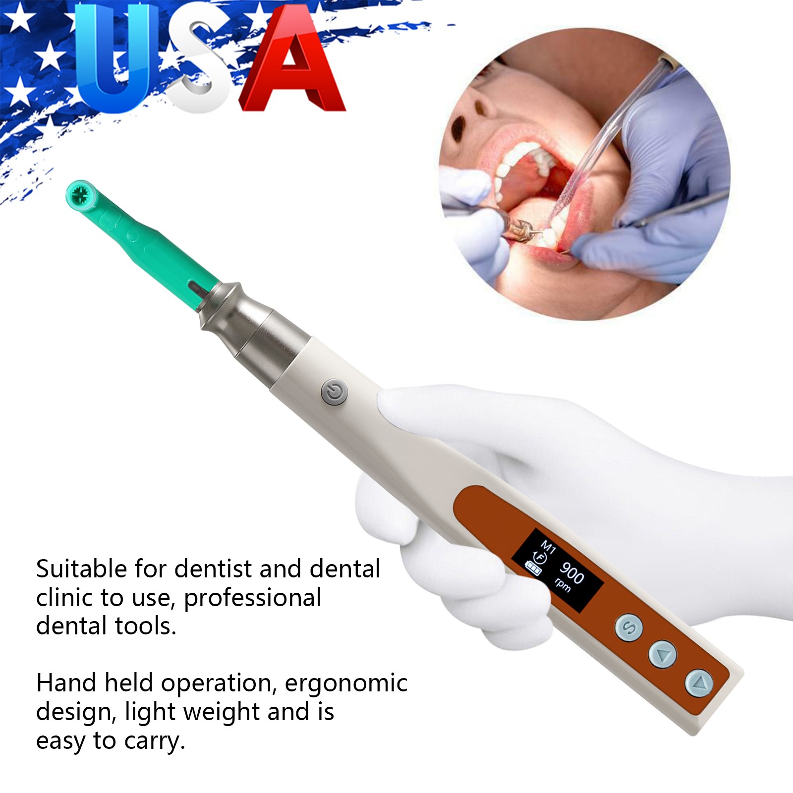 Dental Hygiene Prophy Handpiece 4Hole Wireless/ 105° disposable prophy angles