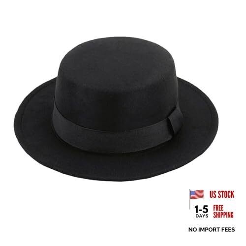 Classic Wide Brim Fedora Hats for Women & Men Felt Panama Hat with Band Dress